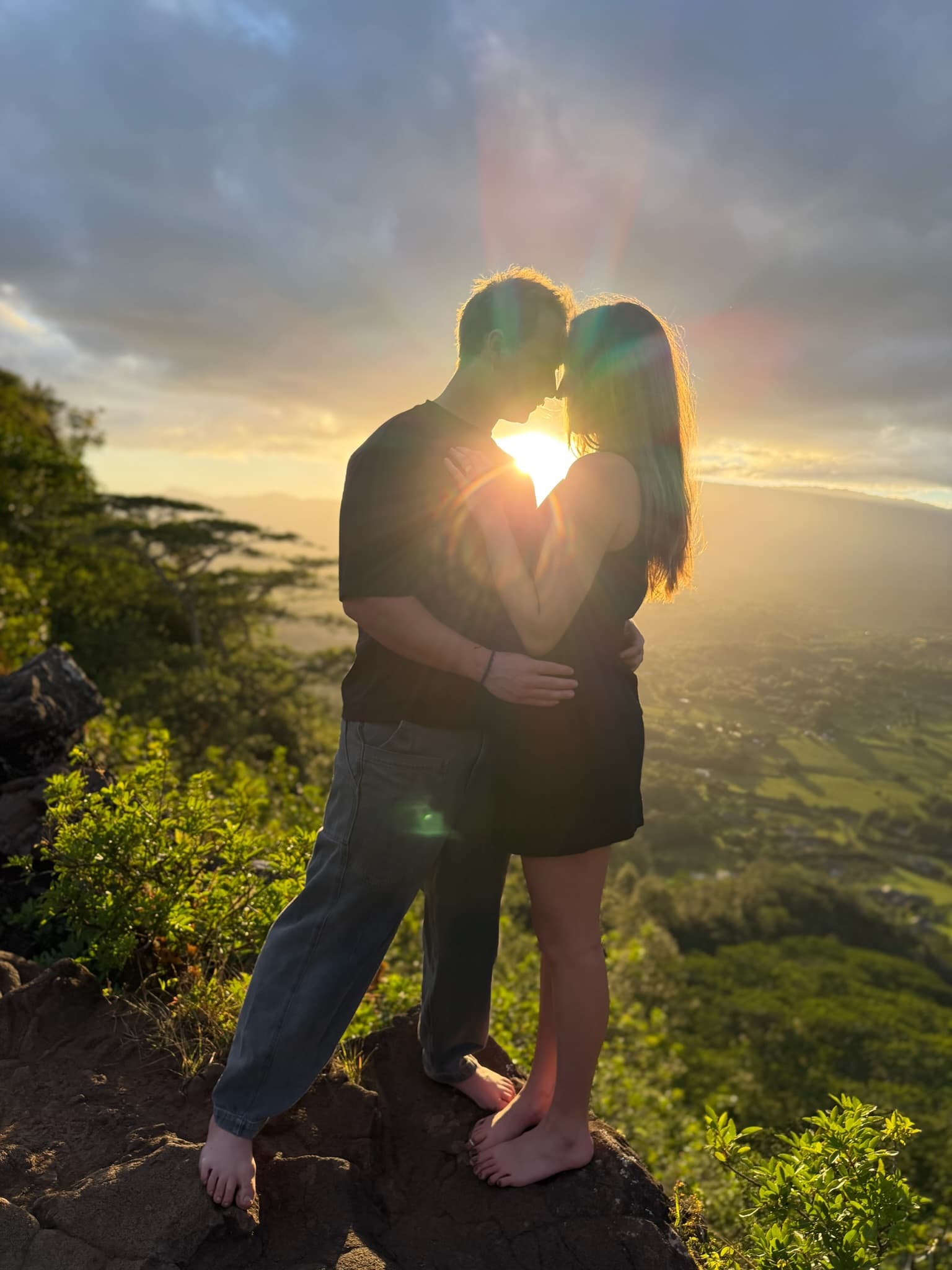 Josh and Olivia at sunset, Kauai