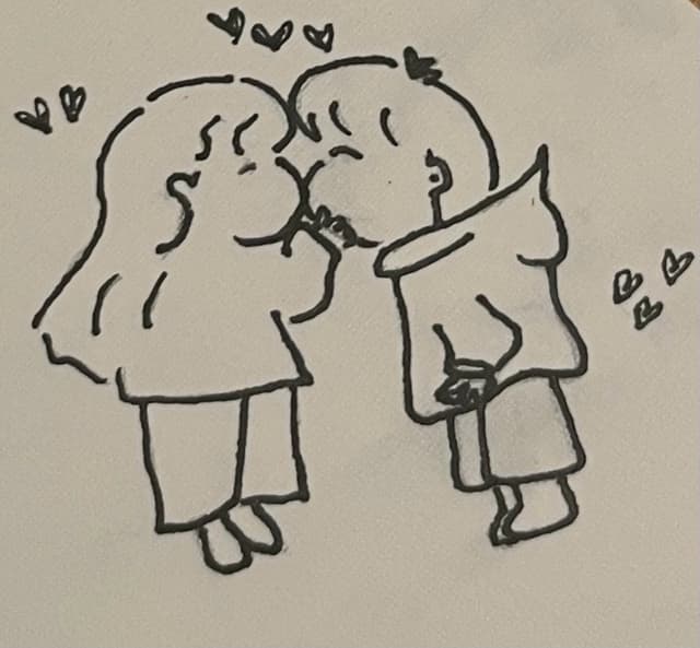 Cute cartoon of the couple